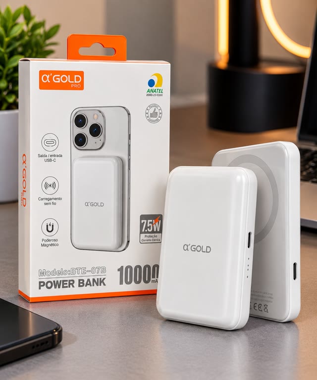 Power bank A'Gold 10000mAh sem fio
