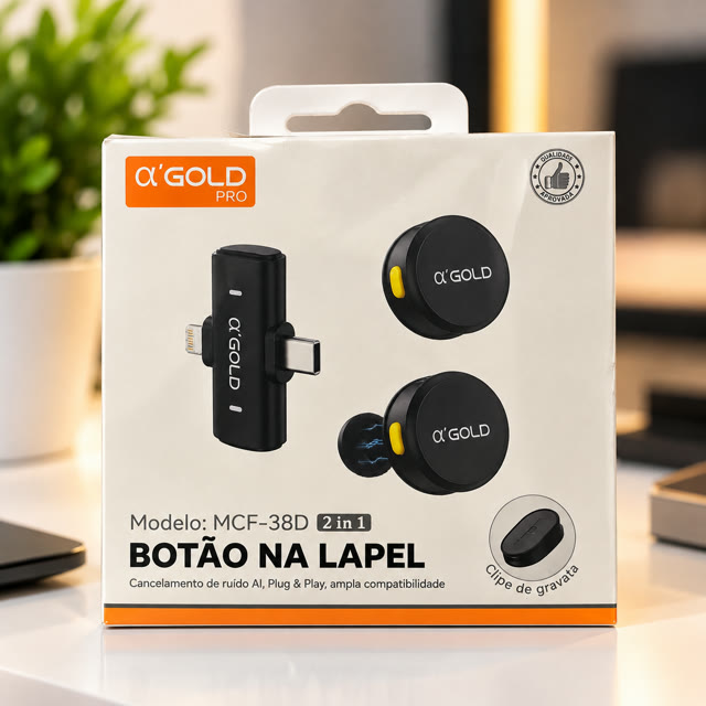 Microfone de lapela A'Gold