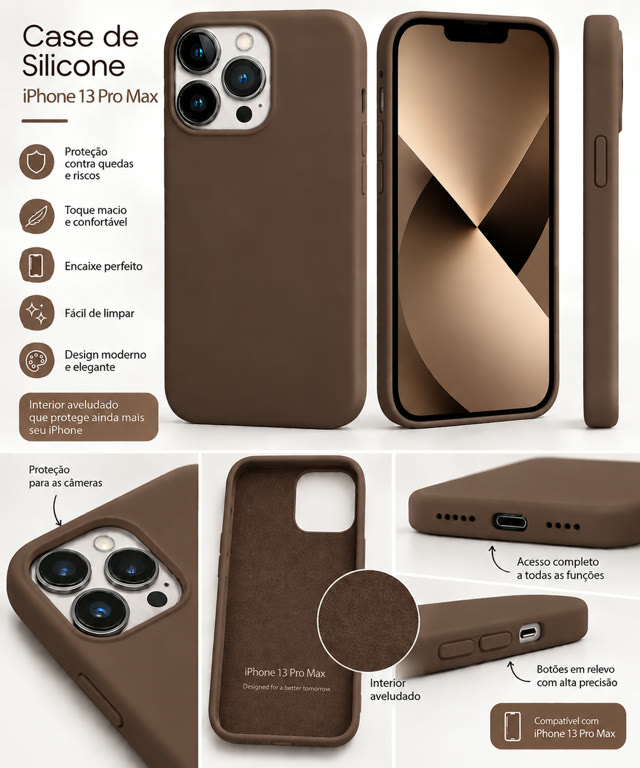 Capinha de silicone para iPhone 13 Pro Max