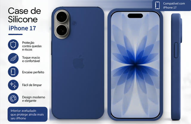 Capinha de silicone para iPhone 17